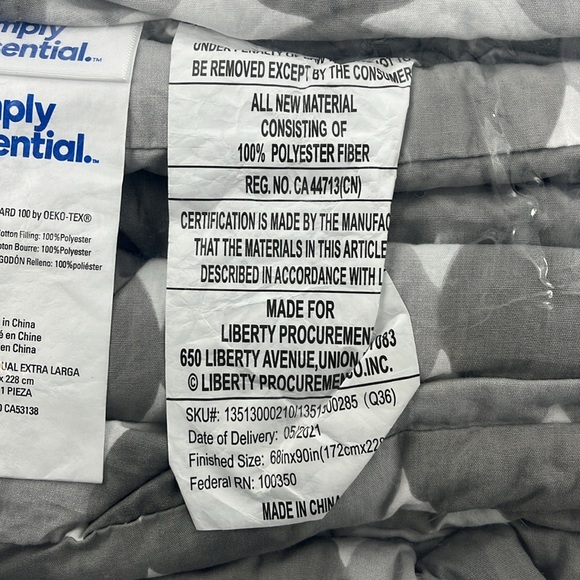 SIMPLY ESSENTIAL Comforter Set Twin/TwinXL Watercolor Dot Grey - Picture 7 of 9